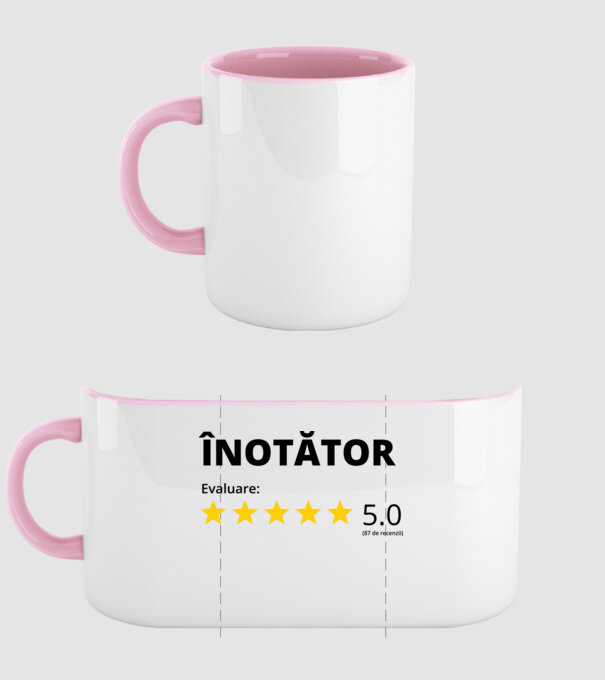 Evaluare 5 ÎNOTĂTOR model roz deschis pe tricou