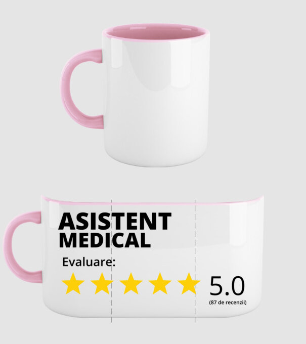 Evaluare - ASISTENT MEDICAL model roz deschis pe tricou