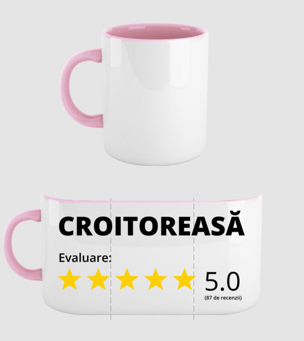 Evaluare - CROITOREASĂ model roz deschis pe tricou