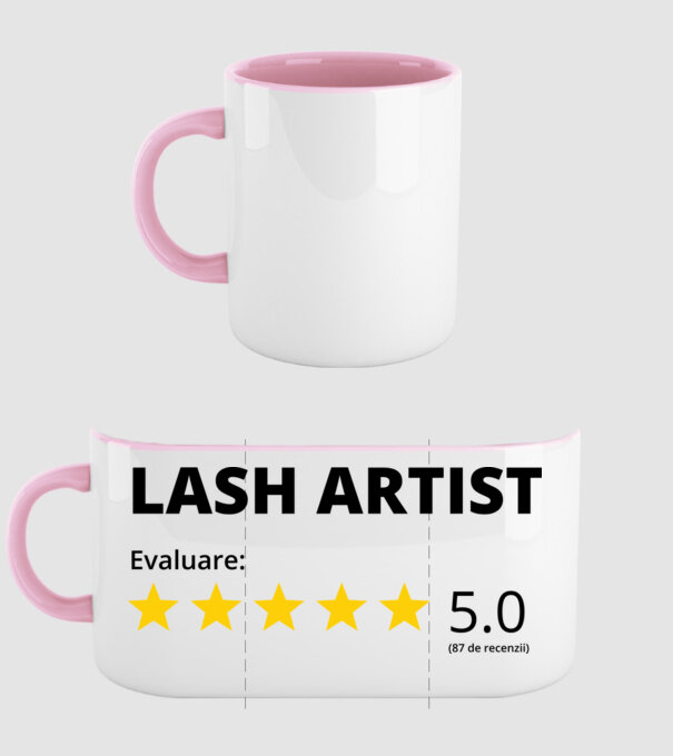 Evaluare - LASH ARTIST model roz deschis pe tricou