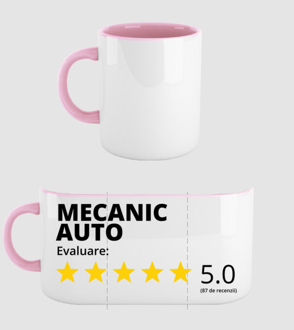 Evaluare - MECANIC AUTO model roz deschis pe tricou