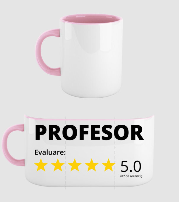 Evaluare - PROFESOR model roz deschis pe tricou