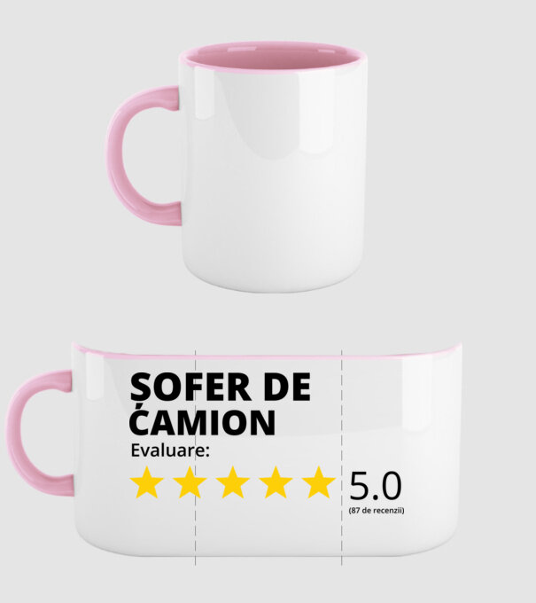 Evaluare - ȘOFER DE CAMION model roz deschis pe tricou