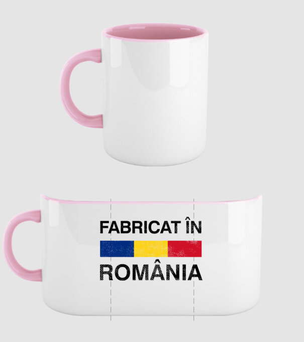 Fabricat în România model roz deschis pe tricou