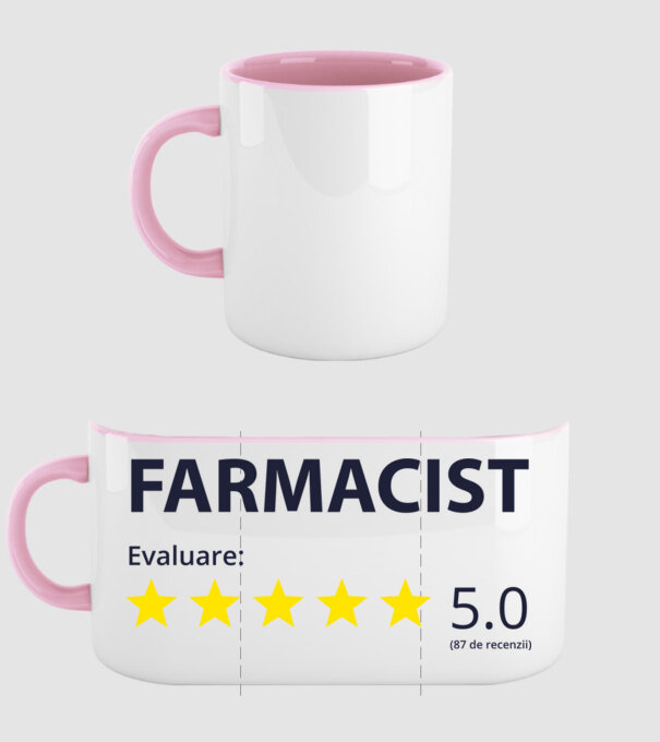 farmacist evaluare model roz deschis pe tricou