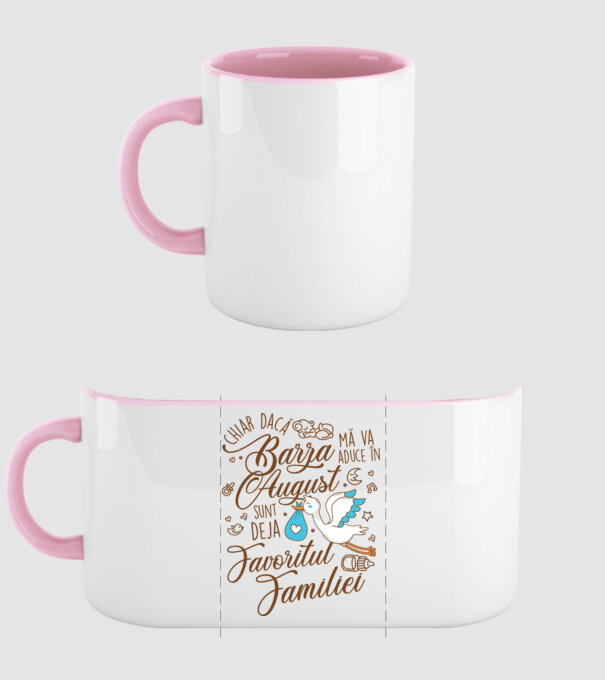 Favoritul familiei AUGUST model roz deschis pe tricou