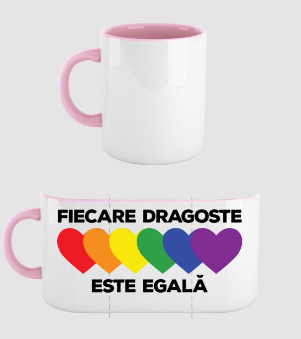 Fiecare dragoste este egală model roz deschis pe tricou