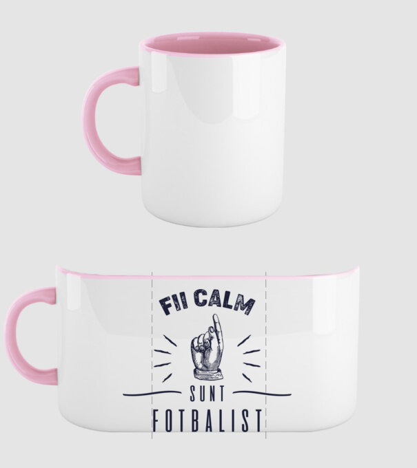 Fii calm, sunt FOTBALIST model roz deschis pe tricou