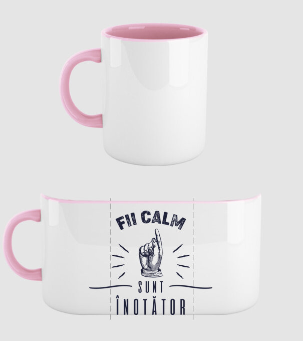 Fii calm, sunt ÎNOTĂTOR model roz deschis pe tricou