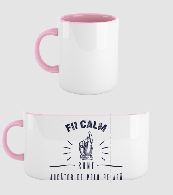 Fii calm, sunt JUCĂTOR DE POLO PE APĂ model roz deschis pe tricou