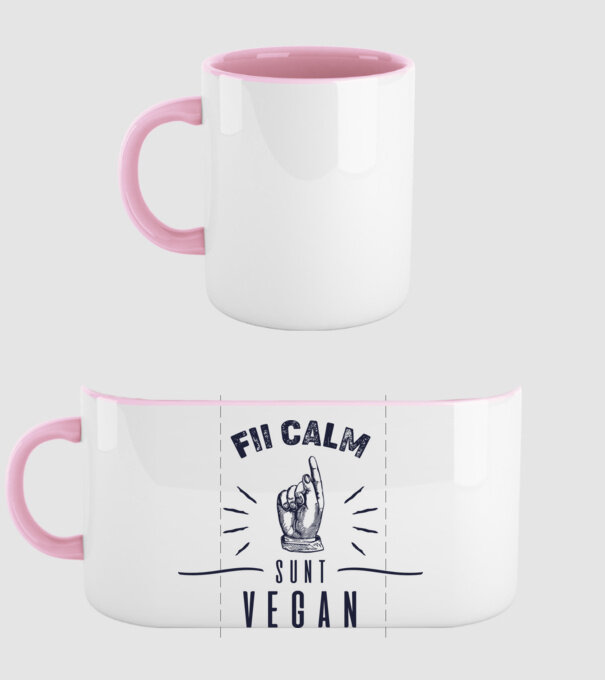 fii calm, sunt VEGAN model roz deschis pe tricou