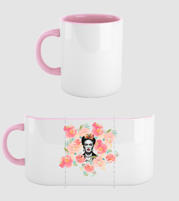 Frida Kahlo 2 model roz deschis pe tricou