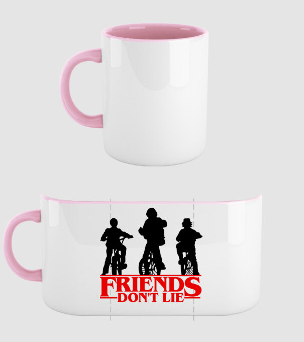 friends dont lie bicycle model roz deschis pe tricou