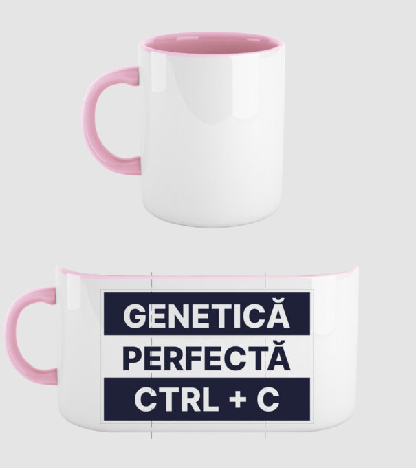 Genetică perfectă CTRL + V model roz deschis pe tricou