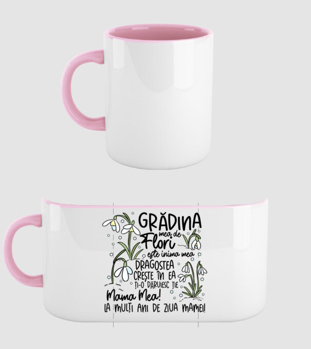 Grădina mea de flori model roz deschis pe tricou