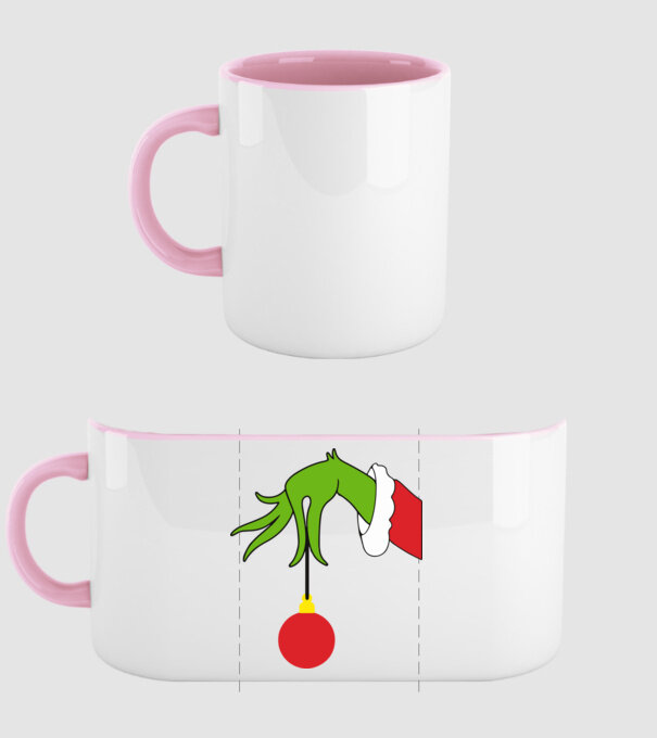 Grinch hand model roz deschis pe tricou