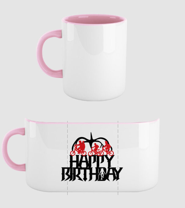happy birthday stranger things model roz deschis pe tricou