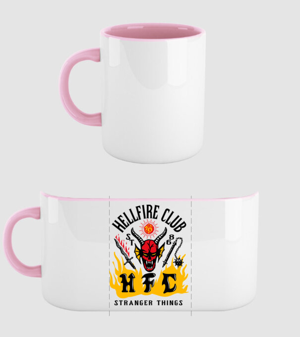 hellfire club 86 stranger things model roz deschis pe tricou