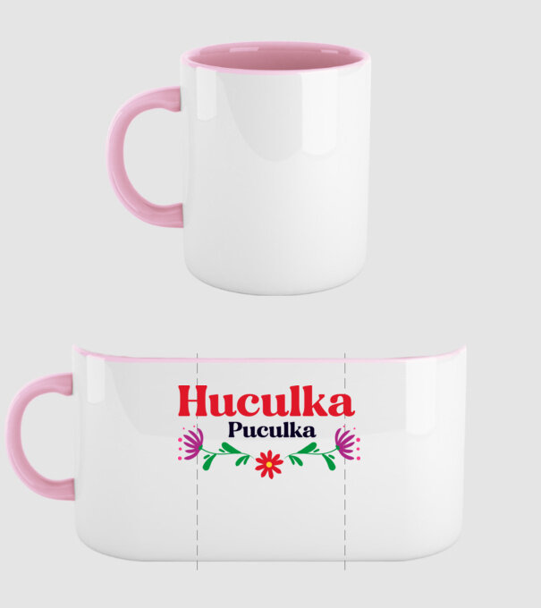 Huculka Puculka model roz deschis pe tricou