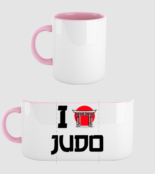 I love Judo model roz deschis pe tricou