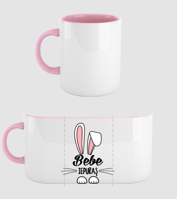 iepuraș bebe model roz deschis pe tricou