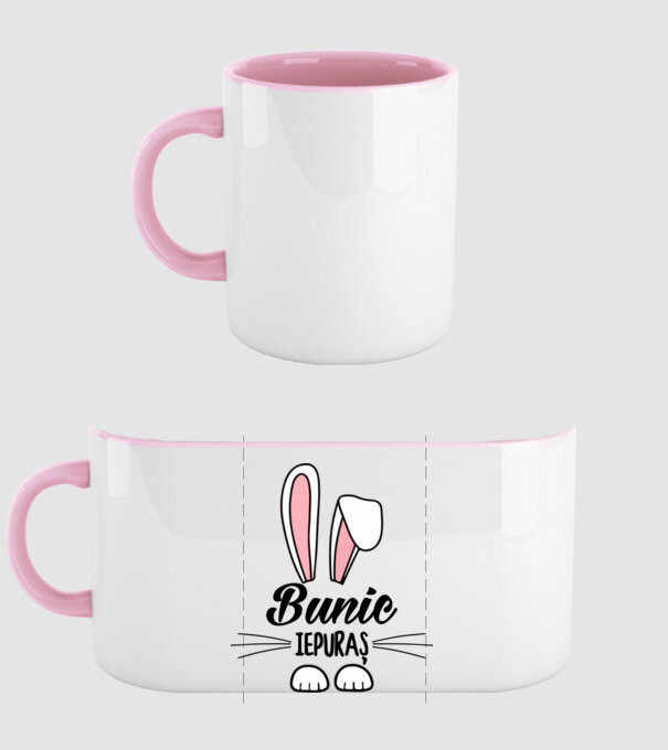 iepuraș bunic model roz deschis pe tricou