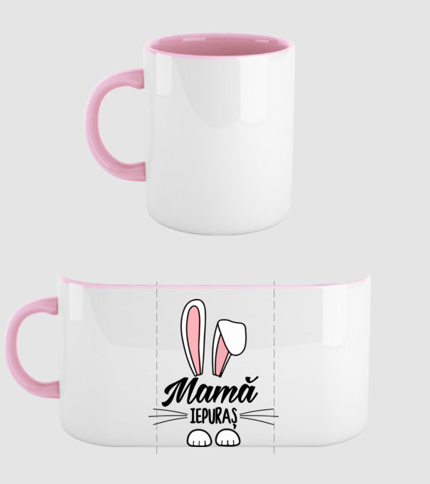 iepuraș mamă model roz deschis pe tricou