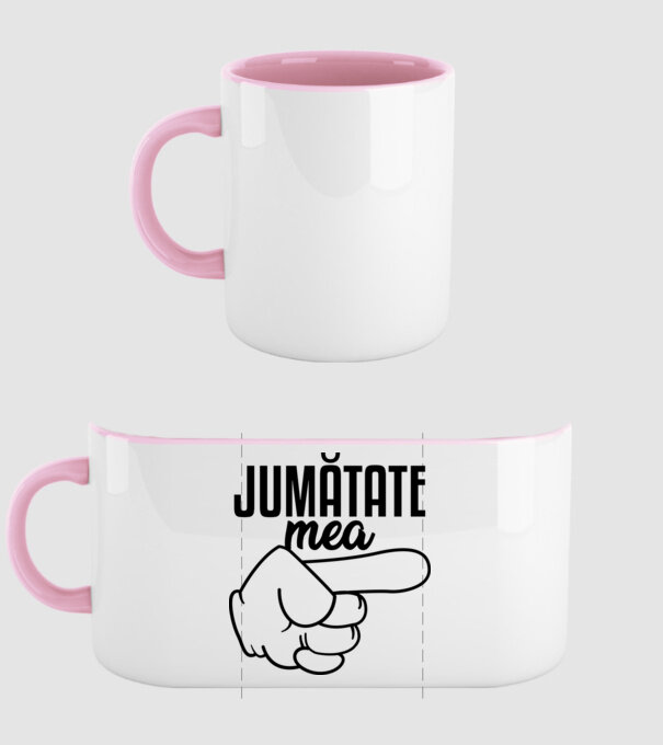 Jumătate a mea model roz deschis pe tricou