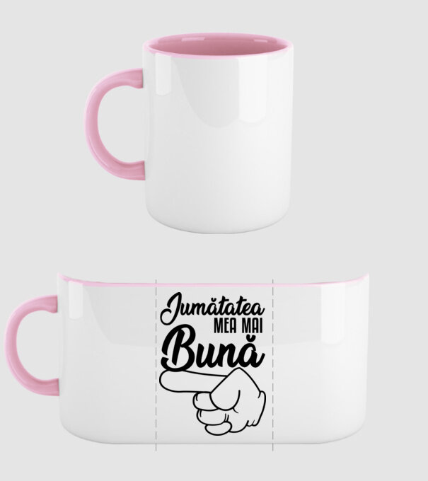 jumătatea mea mai bună model roz deschis pe tricou