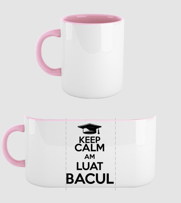 Keep calm, am luat bacul model roz deschis pe tricou