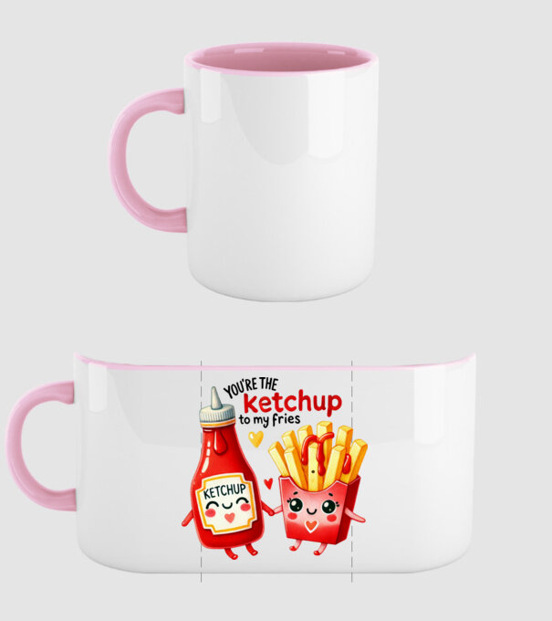 Ketchup to my Fries model roz deschis pe tricou