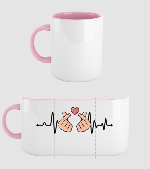 Kpop heartbeaT model roz deschis pe tricou