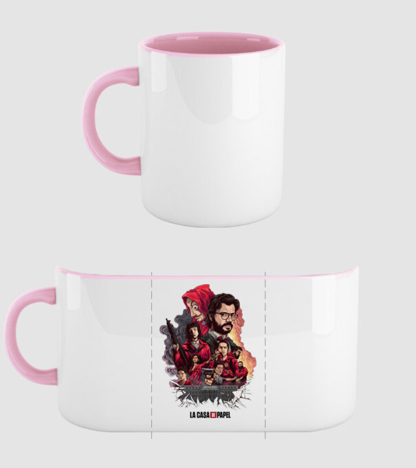 la casa de papel poster theme model roz deschis pe tricou