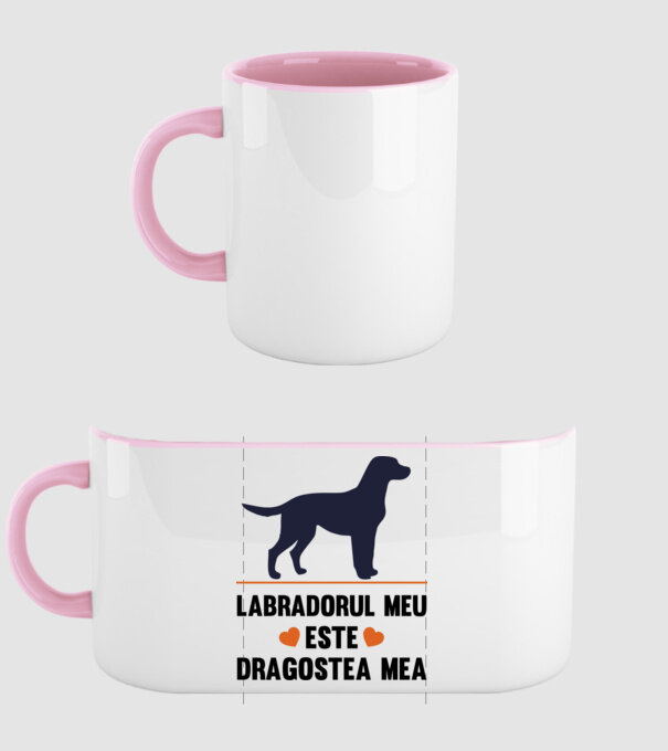 labradorul meu este dragostea mea model roz deschis pe tricou