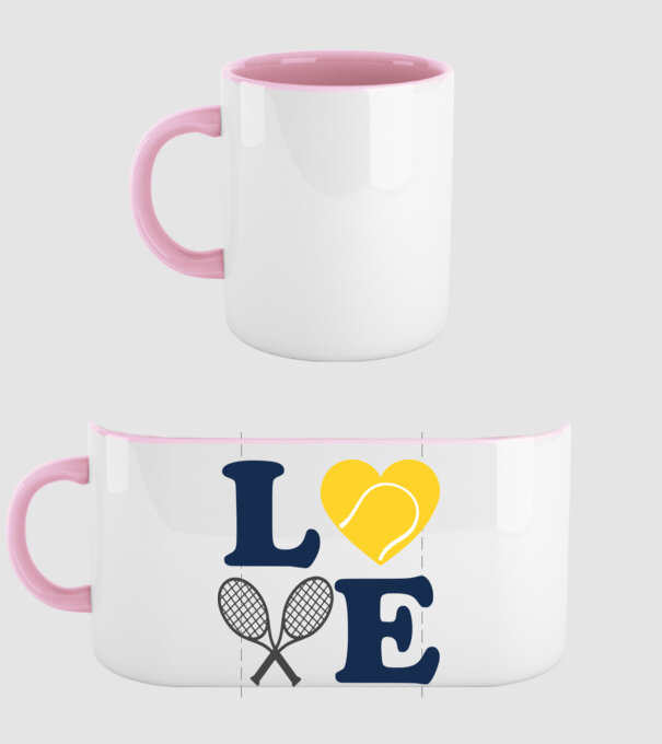 LOVE Tennis model roz deschis pe tricou