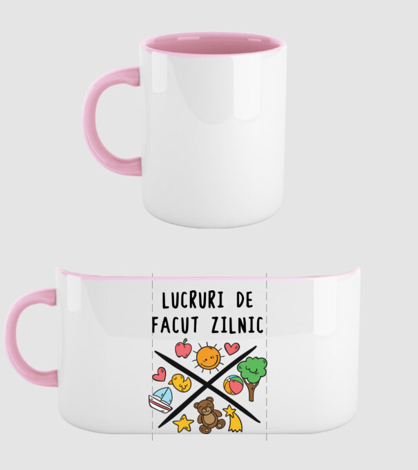 Lucruri de făcut zilnic model roz deschis pe tricou