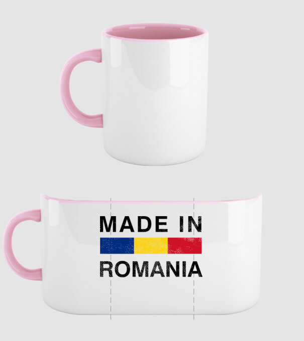 made in romania model roz deschis pe tricou