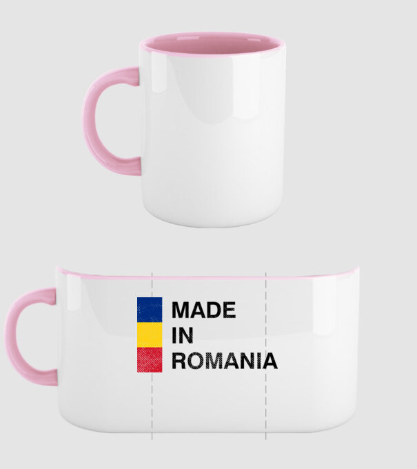 made in romania model roz deschis pe tricou
