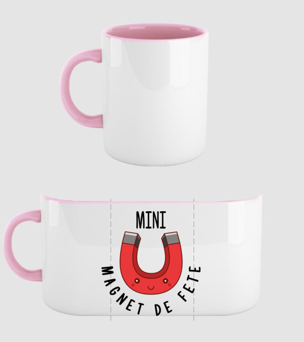 Mini magnet de fete model roz deschis pe tricou