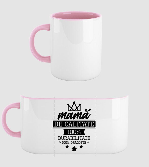 mamă de calitate, 100% durabilitate 100% dragoste model roz deschis pe tricou
