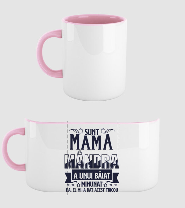 Sunt mama mândră a unui băiat minunat - da, el mi-a dat acest tricou model roz deschis pe tricou