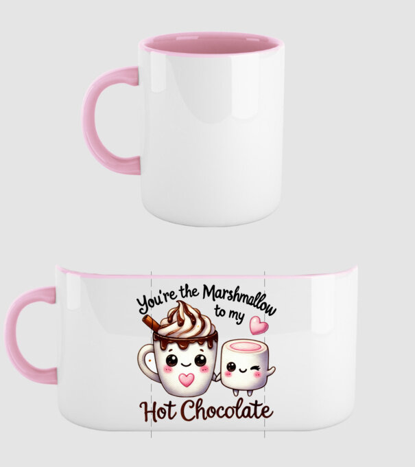 Marshmallow to my Hot Chocolate model roz deschis pe tricou