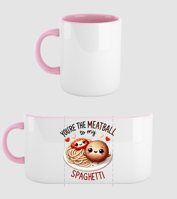 Meatball to my Spaghetti model roz deschis pe tricou