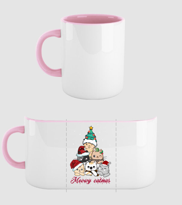 Meowy catmas model roz deschis pe tricou