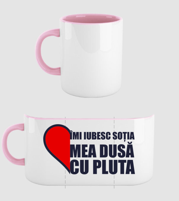 îmi iubesc soția mea dusă cu pluta model roz deschis pe tricou