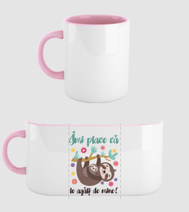 Îmi place să mă agăț de tine! Te iubesc mamă! model roz deschis pe tricou