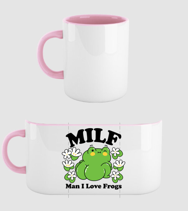 MILF man i love frogs model roz deschis pe tricou