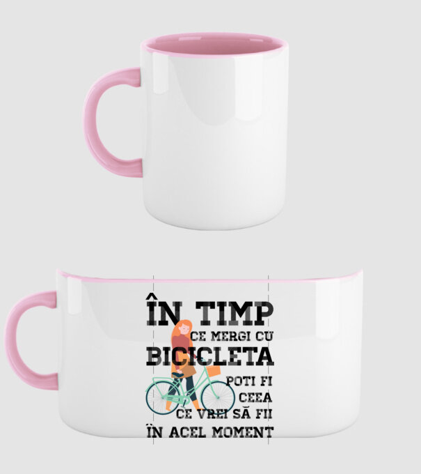 în timp ce mergi cu bicicleta poți fi ceea ce vrei să fii - în acel moment model roz deschis pe tricou