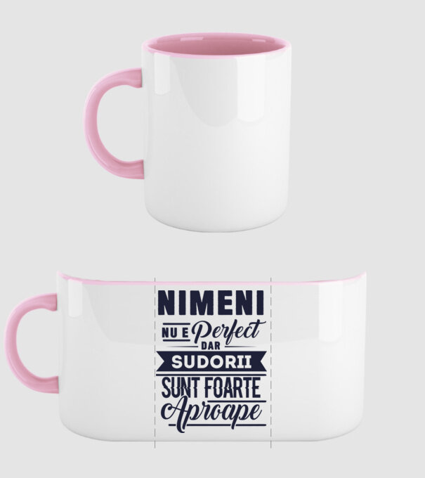 Nimeni nu e perfect, dar sudorii sunt foarte aproape model roz deschis pe tricou