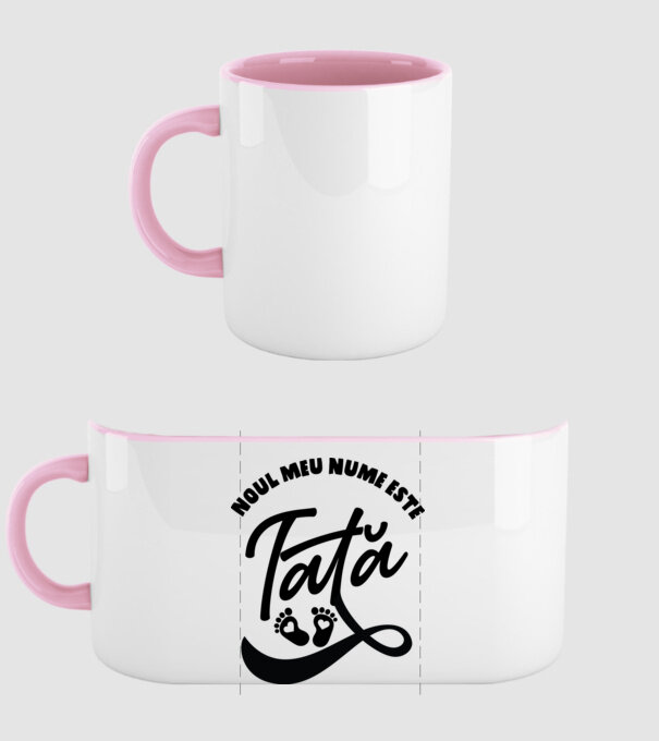 Noul meu nume este Tată model roz deschis pe tricou